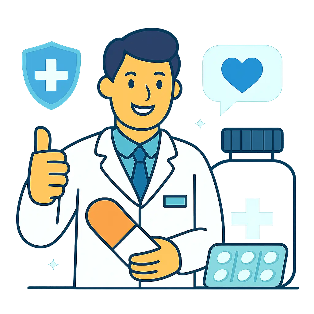 Pharma Care smiling illustration